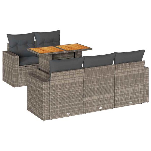 vidaXL Garden Sofa Set Grey, Dark grey