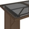 vidaXL Garden Table Brown PE Rattan 43.3 x 26.8 in