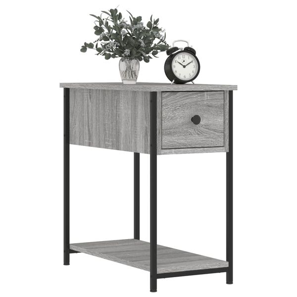 vidaXL Bedside Cabinet Set of 2 Grey Sonoma Engineered wood, iron