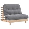 vidaXL Futon Sofa Bed Grey Solid Pine wood, polyester fabric Full/Double