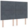 vidaXL Headboard with LED Strip Lights Adjustable Gray 28.3" Velvet
