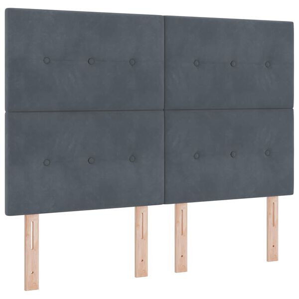 vidaXL Headboard with LED Strip Lights Adjustable Gray 28.3" Velvet