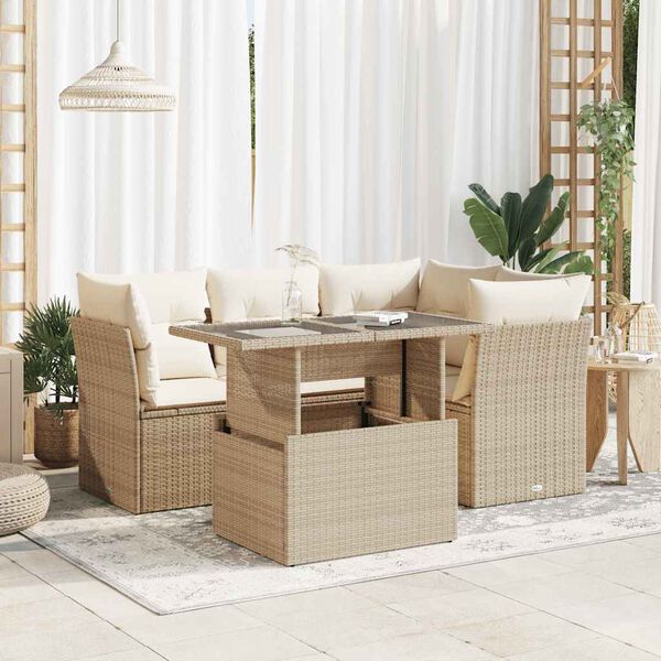 vidaXL Garden Sofa Set Beige