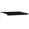 vidaXL Retractable Awning Black 196.85" x 118.11" Fabric and Metal