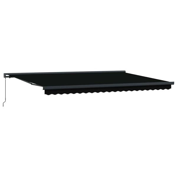 vidaXL Retractable Awning Black 196.85" x 118.11" Fabric and Metal