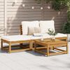 vidaXL Garden Lounge Set Cream white, Natural wood