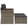 vidaXL Garden Sofa Grey PE rattan 2-Seater Adjustable Feet Garden Sofa