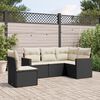 vidaXL Garden Sofa Set Black PE rattan 5 Piece Set Removable Covers
