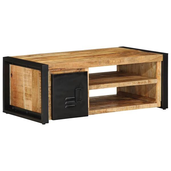 vidaXL Coffee Table Mango Wood Brown Solid rough mango wood, Iron Medium