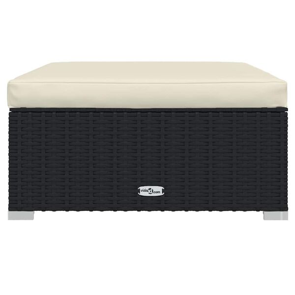 vidaXL Garden Footrest Black, Cream