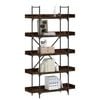vidaXL Bookcase Smoked oak Engineered wood, metal Tall Adjustable Feet