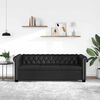 vidaXL Sofa Black Faux Leather, Wooden Frame Large Classic/Traditional