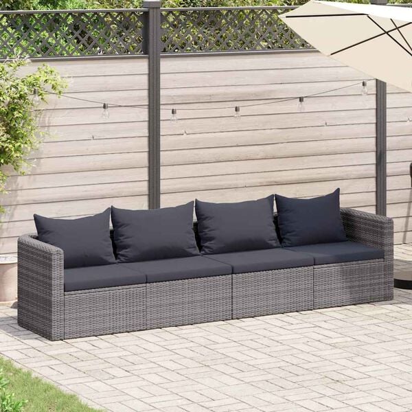 vidaXL Garden Sofa Set Set of 4 Grey