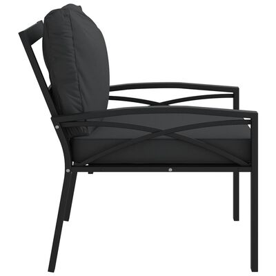 vidaXL Patio Chair with Gray Cushions 26.8"x29.9"x31.1" Steel