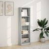 vidaXL Bookcase Grey Sonoma Engineered Wood Tall Bookcase Rectangular