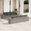 vidaXL Garden Sofa Set Dark grey cushions, Grey rattan