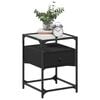 vidaXL Bedside Cabinet Black Engineered wood, steel, glass