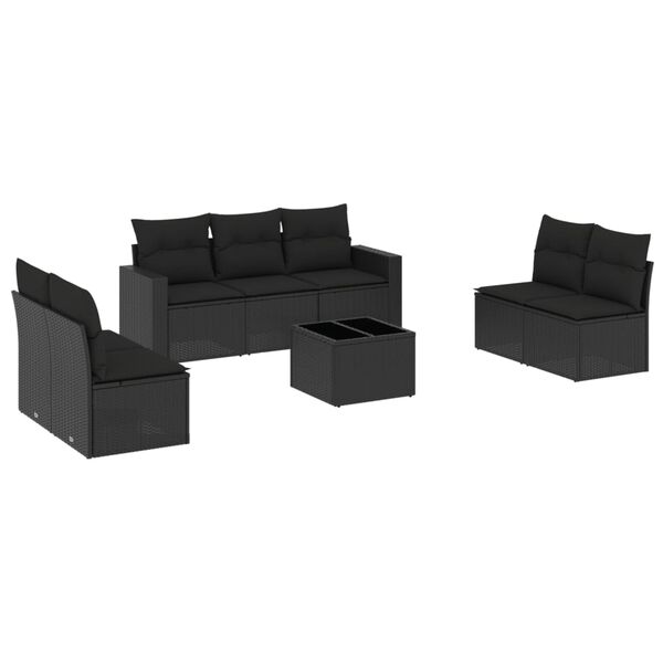 vidaXL Garden Sofa Set Black