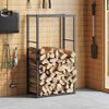 vidaXL Firewood Rack Black 43.3x11.8x24.0" Steel