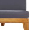 vidaXL Middle Sofa Dark Grey Solid acacia wood, 100% polyester Standard