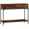 vidaXL Console Table Smoked Oak Engineered wood, Metal Standard Storage