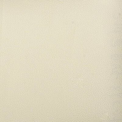Close-up of cream upholstery texture showing pebbled leather-like surface with stitching.