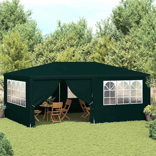 vidaXL Party Tent Green Polyethylene 13x20 ft Durable Party Tent