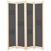 vidaXL 4-Panel Room Divider Gray 62.9"x66.9"x1.6" Fabric