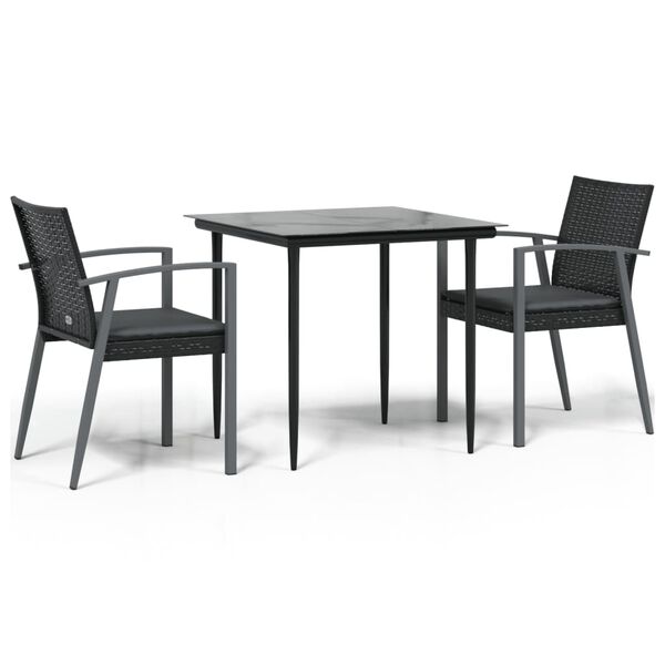 vidaXL Garden Dining Set Black, Dark Grey