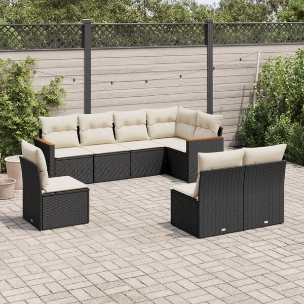 vidaXL Garden Sofa Set Black