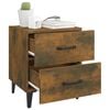 vidaXL Bedside Cabinet Set of 2 Smoked oak Engineered wood, metal Medium