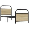 vidaXL Bed Frame Sonoma Oak Engineered wood, Steel Twin Bed Frame