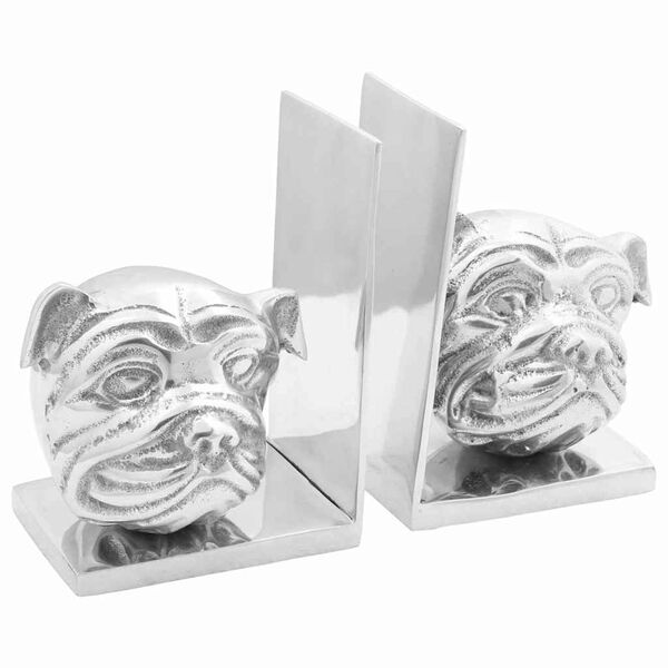 vidaXL Bookends 2 pcs Silver 8 x 12 x 16.5 cm Aluminium