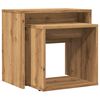 vidaXL Nesting Coffee Table Artisan Oak Engineered Wood Small Stackable