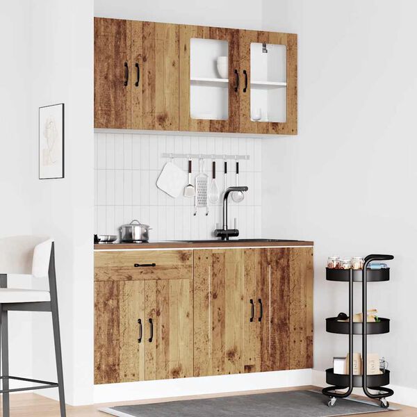 vidaXL Kitchen Cabinet Set Old Wood Engineered Wood 4 Piece Set