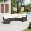 vidaXL Patio Sofa Black, Cream White PE rattan, Powder-coated steel Large