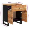vidaXL Bedside Cabinet Natural wood and black