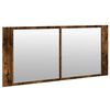 vidaXL Led Mirror Cabinet Smoked Oak Engineered Wood, Glass Large