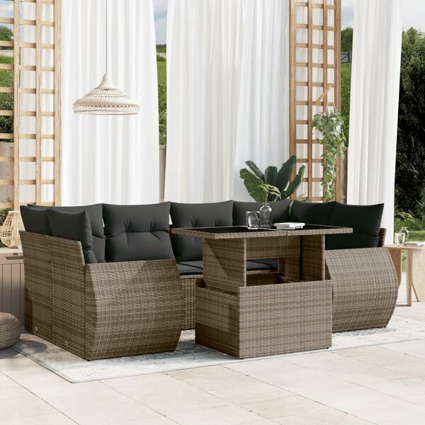 vidaXL Garden Sofa Set Grey