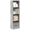 vidaXL Bookcase Concrete Gray Engineered Wood Tall Storage Bookcase
