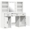 vidaXL Dressing Table Set with Drawer 3 pcs White Engineered wood
