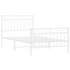 vidaXL Bed Frame White Powder-coated steel 39.4 x 74.8 in Bed Frame