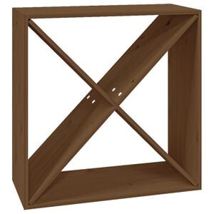 vidaXL Wine Cabinet Honey Brown 24.4x9.8x24.4" Solid Wood Pine