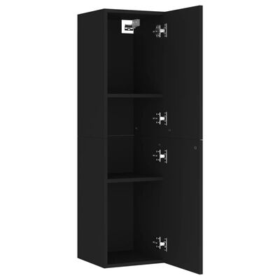 vidaXL TV Cabinets 2 pcs Black 12"x11.8"x43.3" Engineered Wood