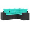 vidaXL Patio Sofa Set Black, Blue