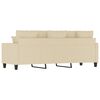 vidaXL 3-seater Sofa Cream Polyester 3-Seater Modern Durable