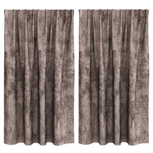 vidaXL Velvet Curtains 2 pcs Cappuccino 55.12 x 55.12 in Velvet
