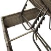 vidaXL Double Sun Lounger with Cushions&Parasol Gray Poly Rattan
