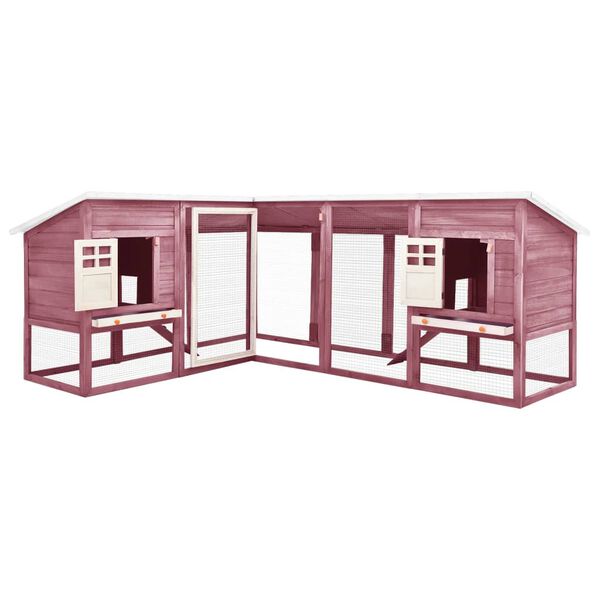 vidaXL Rabbit Hutch Mocha and White