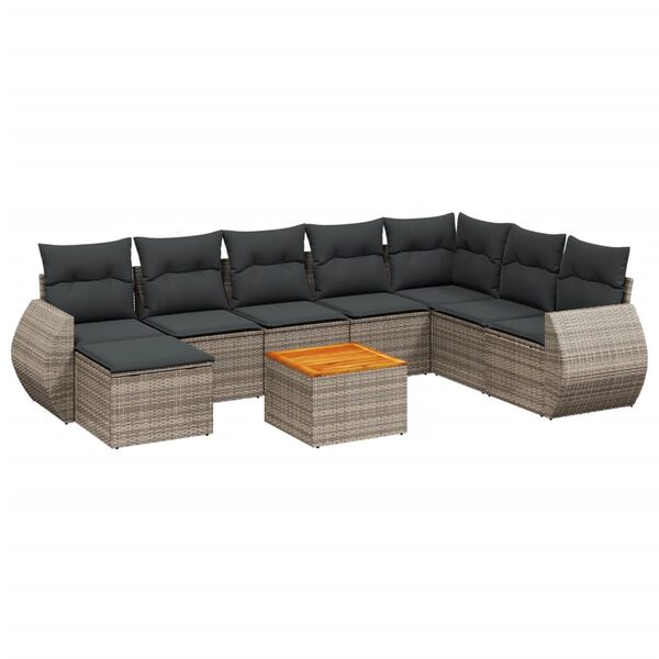 vidaXL Garden Sofa Set Grey